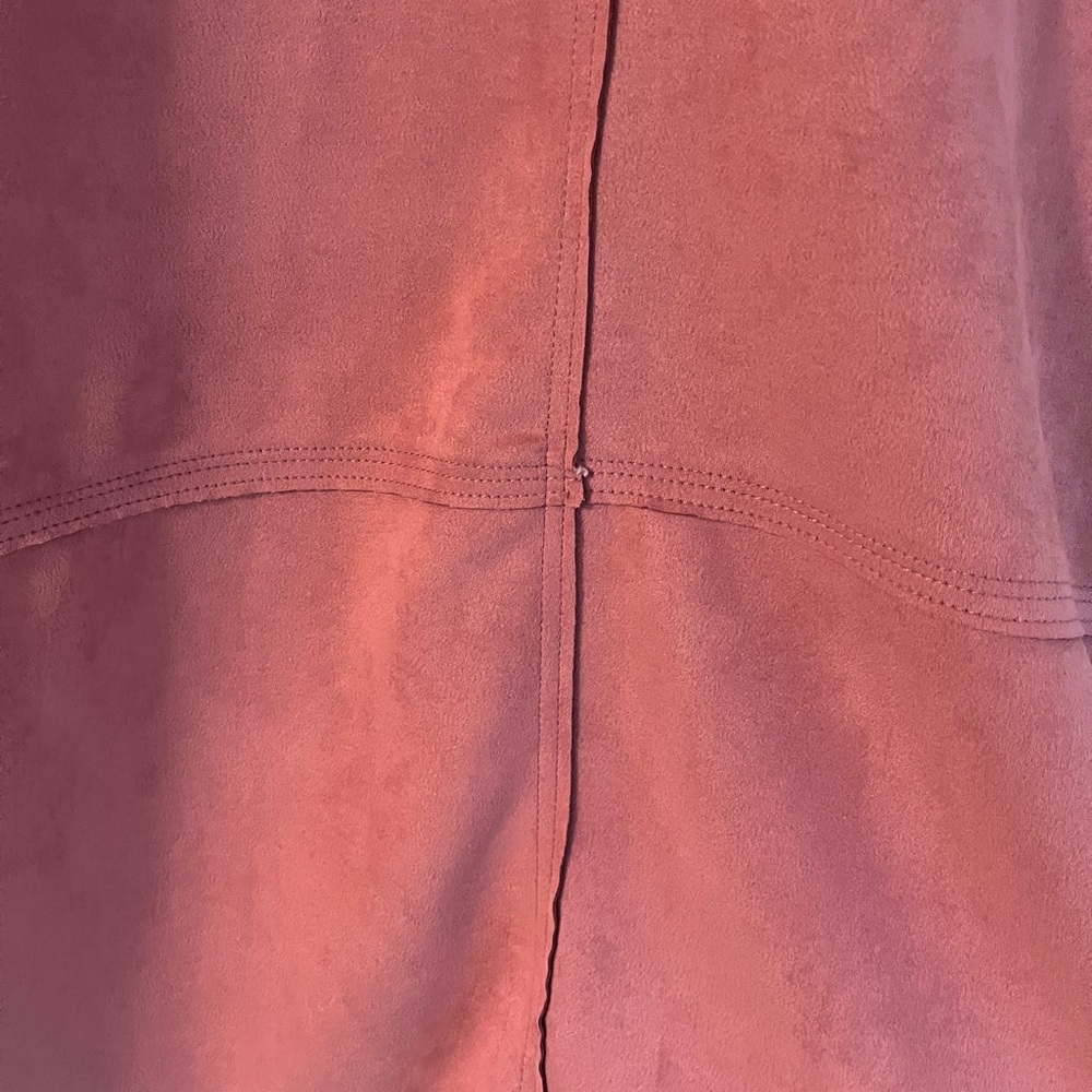 Philosophy Pink Faux Suede Open Front Coat Modern Minimalist Design (M) - Picture 4 of 12